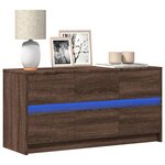 vidaXL Meuble TV avec LED chêne marron 100x34x50 cm bois d'ingénierie