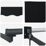 Store rétractable manuel vidaXL Noir 450x300 cm