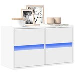 vidaXL Meuble TV mural avec lumières LED blanc 80x31x45 cm