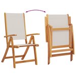 vidaXL Chaises pliables de jardin lot de 8 bois d'acacia et textilène