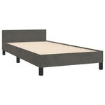 vidaXL Cadre de lit avec tête de lit Gris foncé 100x200 cm Velours