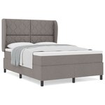 Lit à sommier à ressorts vidaXL avec matelas - Taupe  140x200 cm  Tissu