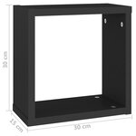 vidaXL Étagères cube murales 2 Pièces noir 30x15x30 cm