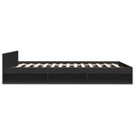 vidaXL Cadre de lit avec tiroirs sans matelas noir 120x190 cm