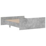 vidaXL Cadre de lit tête de lit et pied de lit gris béton 135x190 cm