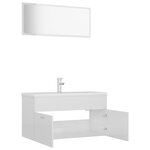 vidaXL Ensemble de meubles de bain Blanc brillant Bois d'ingénierie