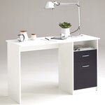 Fmd bureau avec 1 tiroir 123 x 50 x 76 5 cm blanc et noir 3004-001