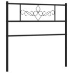vidaXL Tête de lit métal noir 107 cm