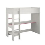 JIM Lit mezzanine enfant contemporain pin memphis et chant réversible bleu ou rose - 90 x 200 cm