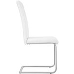 Lot de 6 chaises pieds acier siège de salon cuisine salle à manger design carré élégant blanc 08_0000121