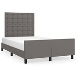 vidaXL Cadre de lit avec tête de lit gris 120x190 cm similicuir