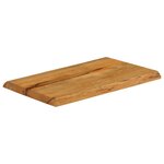 vidaXL Dessus de table 60x40x2 5 cm bord vivant bois massif manguier