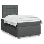 vidaXL Sommier à lattes de lit avec matelas Gris foncé 120x200cm Tissu