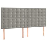 vidaXL Têtes de lit 4 Pièces Gris clair 90x5x78/88 cm Velours
