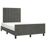 vidaXL Cadre de lit avec tête de lit gris foncé 120x190 cm velours