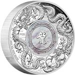 Pièce de monnaie en Argent 2 Dollars g 62.2 (2 oz) Millésime 2024 DOUBLE DRAGON