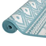 vidaXL Tapis d'extérieur aqua et blanc 80x150 cm design réversible