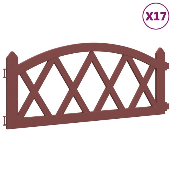 vidaXL Bordures de pelouse 17 Pièces Rouge 10 m PP