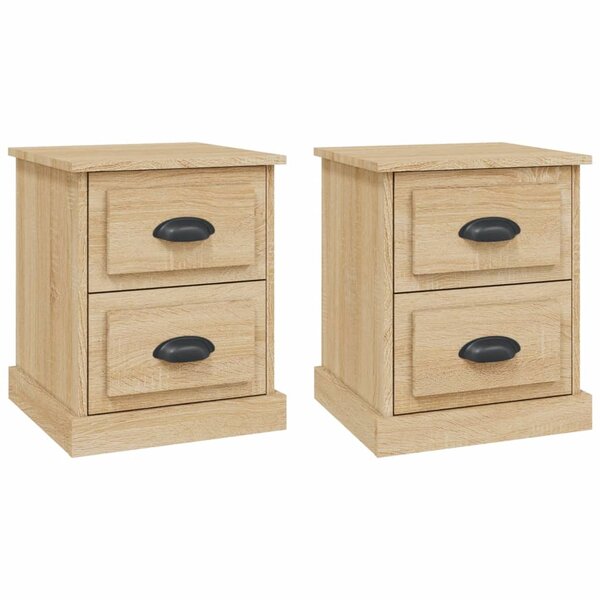 vidaXL Tables de chevet 2Pièces chêne sonoma 39x39x47 5cm bois ingénierie