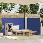 vidaXL Auvent latéral rétractable Bleu 100 x 600 cm