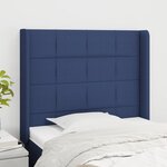 vidaXL Tête de lit avec oreilles Bleu 83x16x118/128 cm Tissu