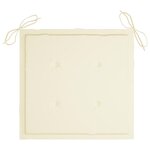 vidaXL Chaise à bascule avec coussin crème Bois de teck solide