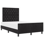 Cadre de lit en velours noir 120x190 cm