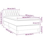 vidaXL Sommier à lattes de lit avec matelas Gris foncé 100x200cm Tissu