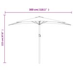 vidaXL Parasol de balcon avec mât en aluminium Bleu 300x155x223cm Demi