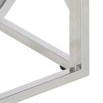 vidaXL Table basse argenté acier inoxydable et verre trempé