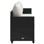 vidaXL Chaise longue avec coussins noir résine tressée