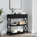 vidaXL Table console noir 75x28x75 cm bois d'ingénierie
