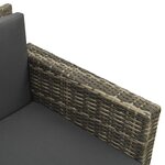 vidaXL Salon de jardin 3 Pièces avec coussins Résine tressée Gris