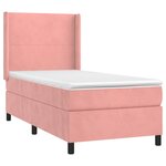 vidaXL Sommier à lattes de lit matelas et LED Rose 90x190 cm Velours