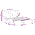 vidaXL Cadre de lit avec LED sans matelas gris foncé 140x200cm velours