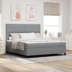 vidaXL Lit à Ressorts avec Matelas Gris Clair Super King Tissu