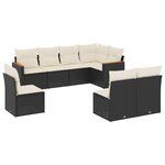 vidaXL Salon de jardin 8 Pièces avec coussins noir résine tressée