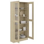 vidaXL Armoire vitrine Chêne sonoma 82 5x30 5x185 5 cm Bois ingénierie