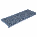 vidaXL Tapis d'escalier autocollants 15 Pièces 65x21x4 cm Bleu