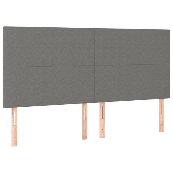 vidaXL Têtes de lit 4 Pièces Gris clair 90x5x78/88 cm Tissu