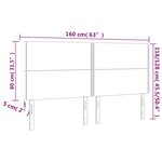 vidaXL Tête de lit à LED Gris foncé 160x5x118/128 cm Velours