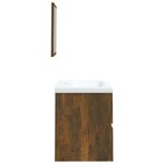 vidaXL Armoire lavabo de salle de bain et bassin et miroir Chêne fumé