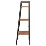 vidaXL Étagère sur pied 3 niveaux Marron foncé et noir 56x35x108 cm
