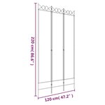 vidaXL Cloison de séparation 3 panneaux Blanc 120x220 cm Tissu