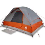 vidaXL Tente de camping à dôme 4 personnes gris et orange imperméable