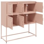 vidaXL Buffet rose 100 5x39x107 cm acier laminé à froid