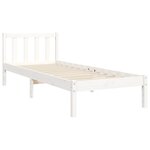 vidaXL Cadre de lit avec tête de lit blanc 90x200 cm bois massif