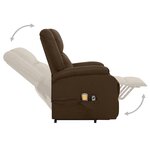 vidaXL Fauteuil de massage Marron foncé Tissu