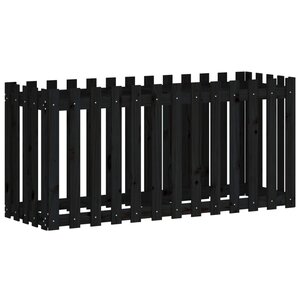 vidaXL Lit surélevé de jardin design de clôture 150x50x70cm pin massif