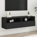vidaXL Meuble TV mural noir 100x30x30 cm bois d'ingénierie
